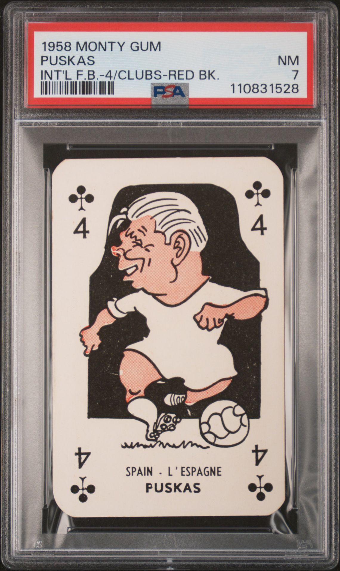 1958 MONTY GUM INTERNATIONAL FOOTBALLERS INT'L F.B.-4/CLUBS-RED BK. Puskas front