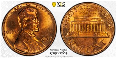 1967 1C MS66RD