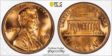 1970-S 1C Large Date MS66+ RD