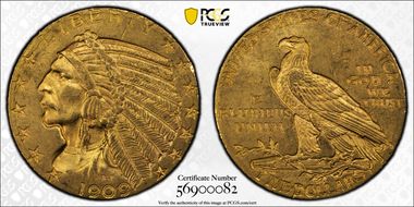 1909 $5 MS64