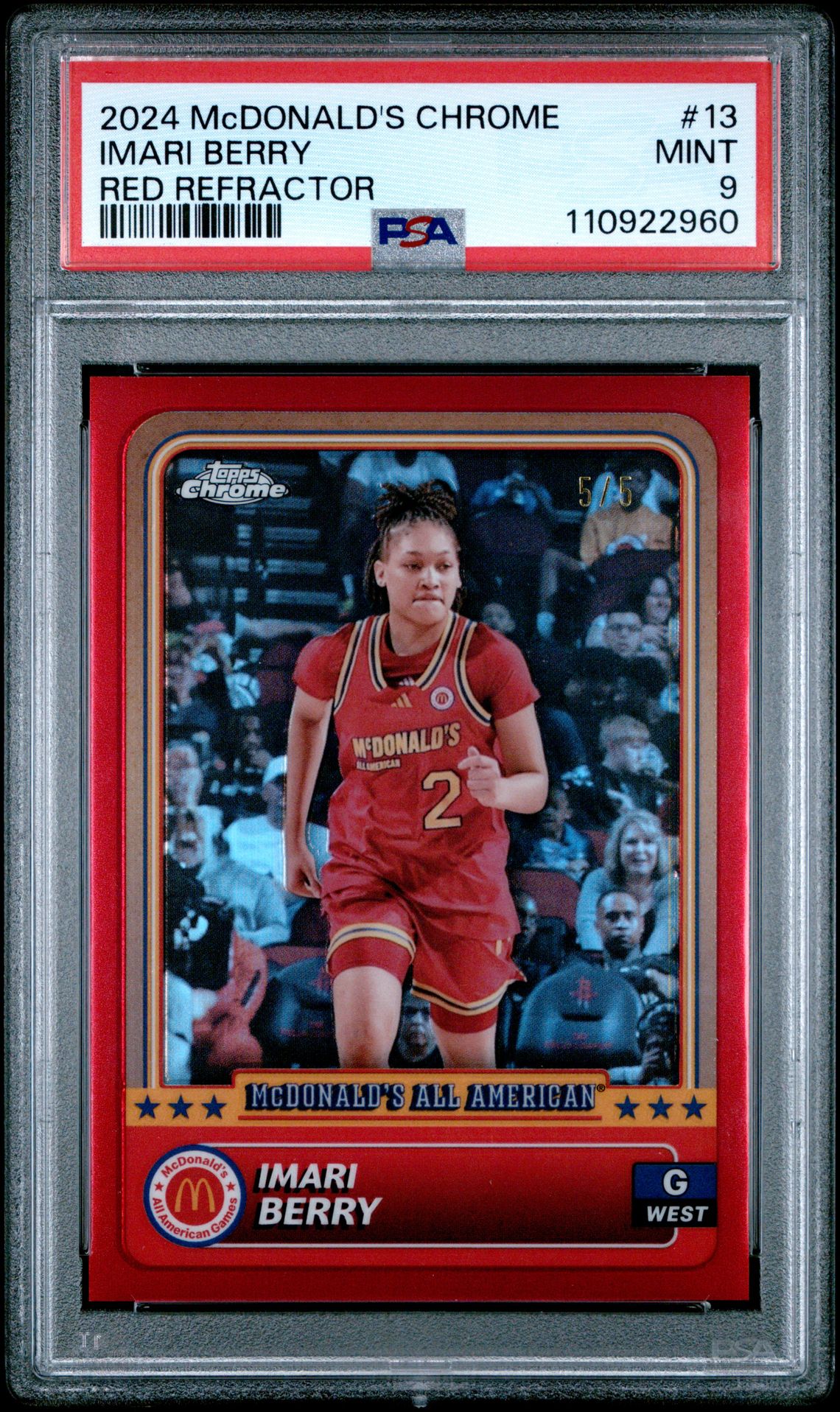 2024 Topps Chrome TOPPS CHROME MCDONALD'S ALL AMERICAN RED REFRACTOR #13 Imari Berry front