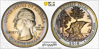 2018-S 25C Pictured Rocks NP MS67+