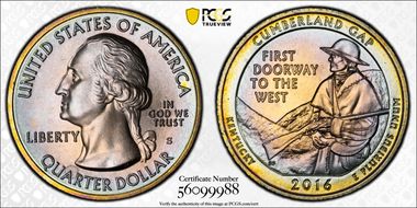 2016-S 25C Cumberland Gap NP MS68