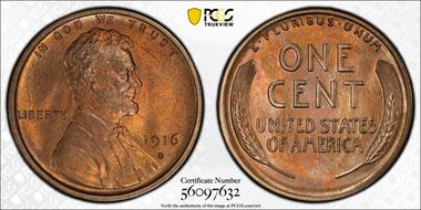 1916-S 1C MS64RD