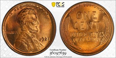 1921 1C MS66+ RD
