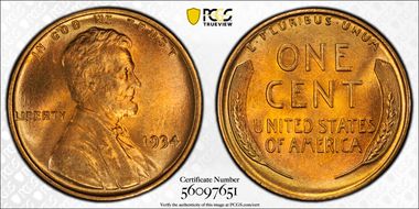 1934 1C MS67+ RD