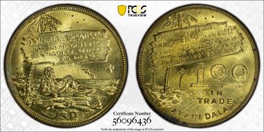 (c.1935) Token TC-8602 Brass Don The Beachcomber MS64