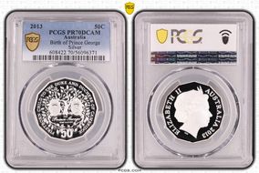2013 50C Birth of Prince George Ag PR70DCAM