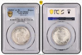 1840(C or B) Rupee SW-3.33 MS61