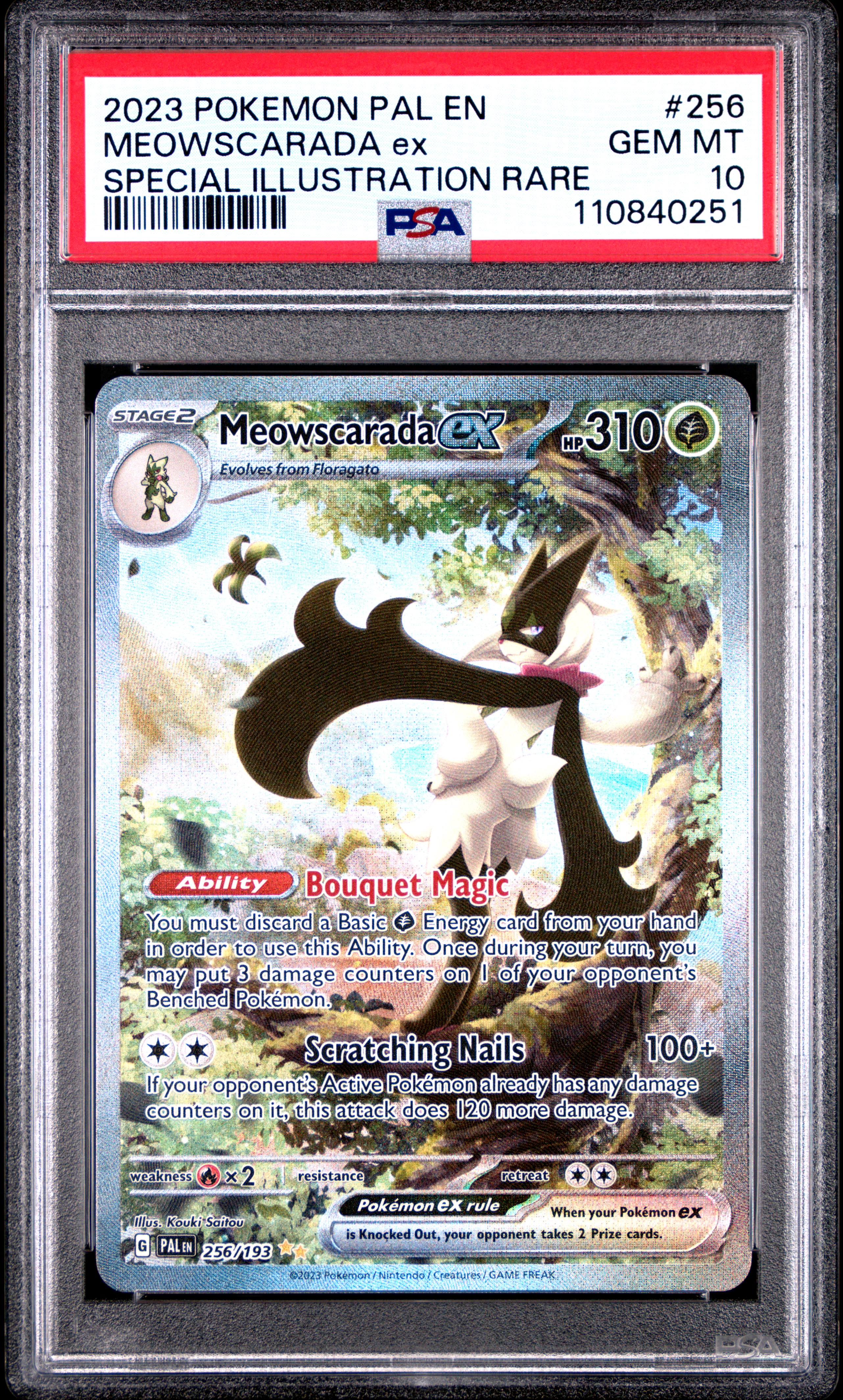 2023 #256 Meowscarada EX PSA 10 Pal EN-Paldea Evolved