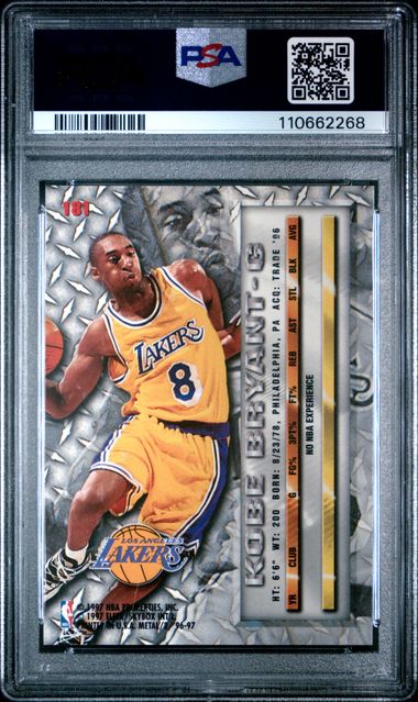 1996 Metal Kobe Bryant #181 Mint 9 back