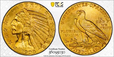 1908-S $5 MS65