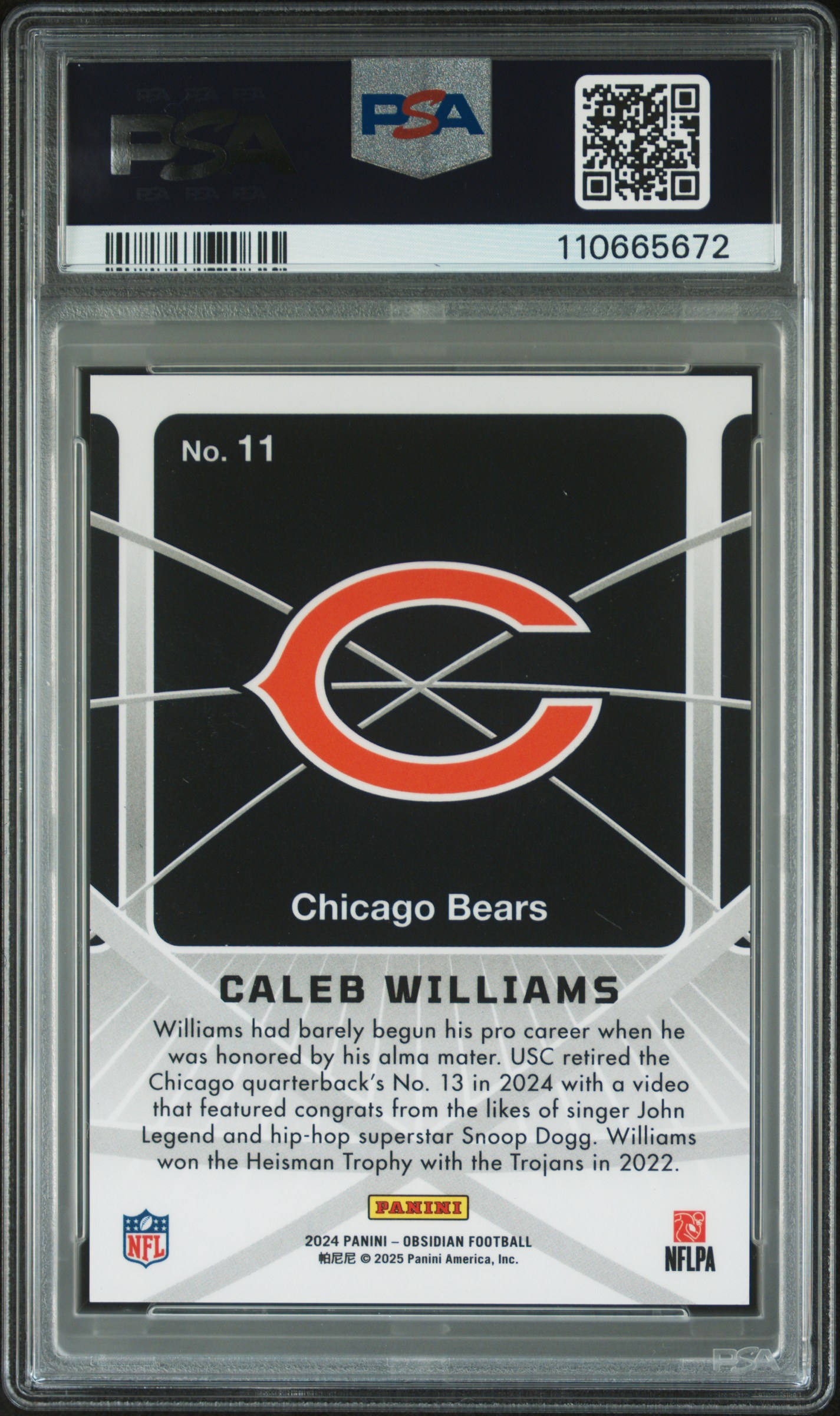 ljbyrd's 2024 Panini Obsidian Atomic Initials Caleb Williams #11