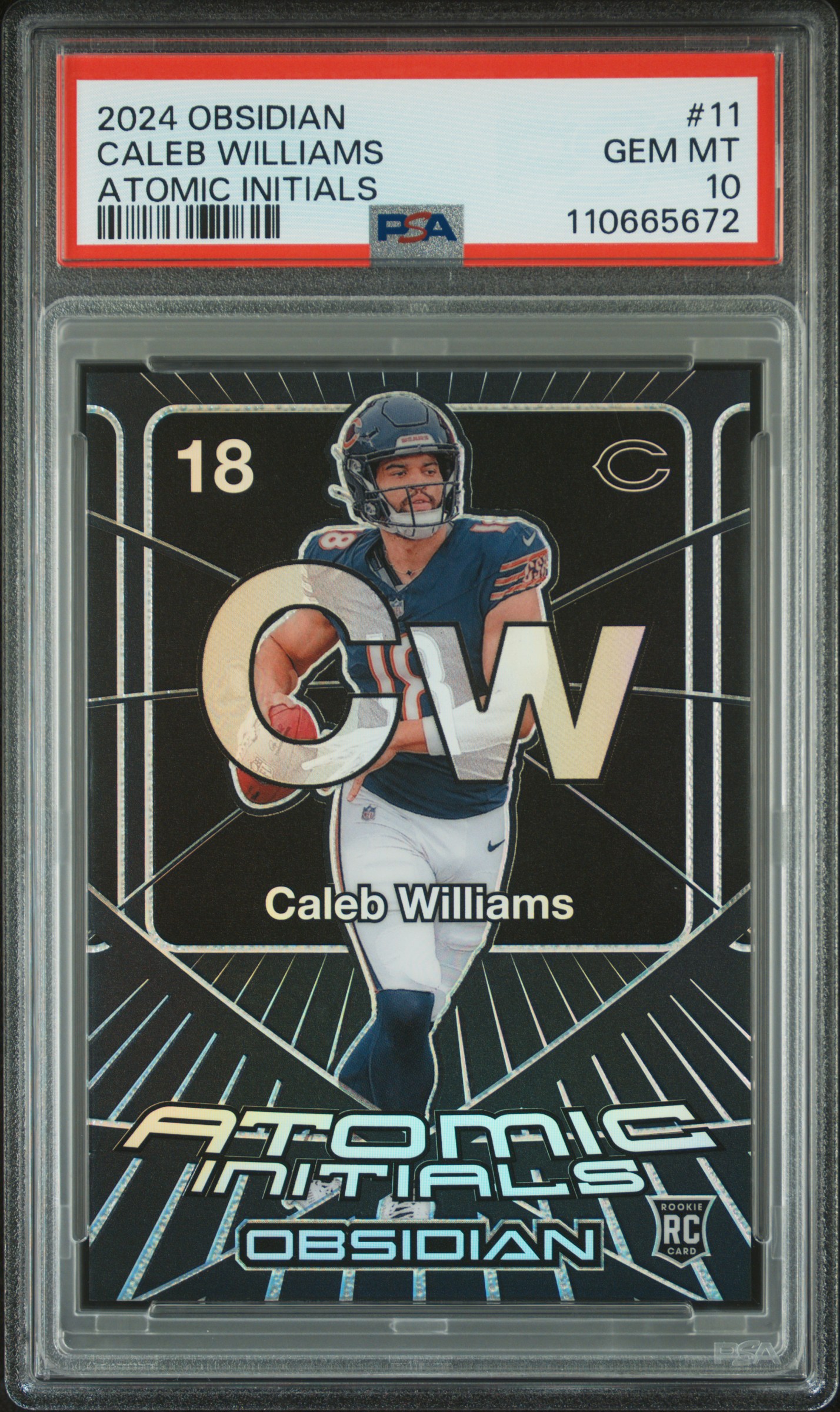 ljbyrd's 2024 Panini Obsidian Atomic Initials Caleb Williams #11