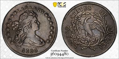 1795 $1 BB-51, Off-Center Bust N1