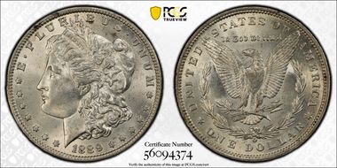 1889-O $1 AU58+