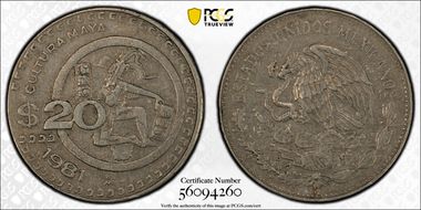 1981-Mo 20 Peso XF45