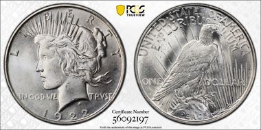 1922-D $1 MS66+