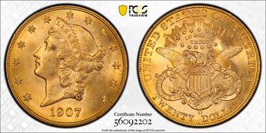 1907-D $20 MS65