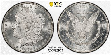 1879-S $1 VAM 42, Rev. of 1878 MS62