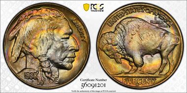 1938-D 5C Buffalo MS68