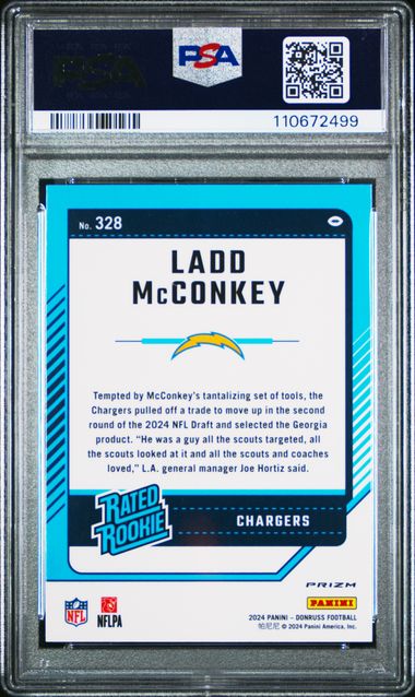 2024 Panini Donruss Ladd Mcconkey #328 (Optic Preview-Red Pandora) Gem Mt 10 back