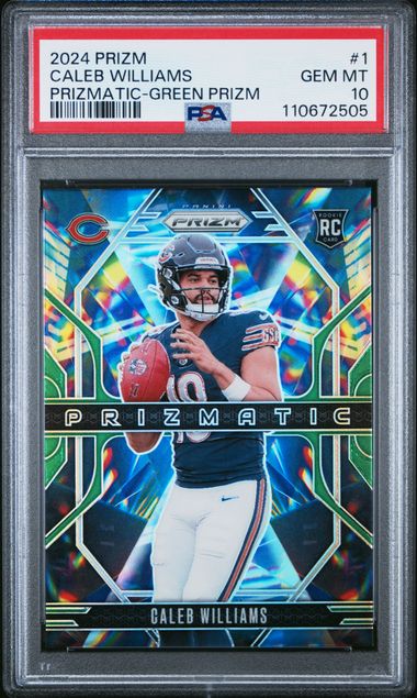 2024 Panini Prizm Prizmatic Caleb Williams #1 (Prizmatic-Green Prizm) Gem Mt 10 front