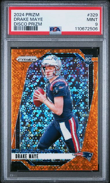 2024 Panini Prizm Drake Maye #329 (Disco Prizm) Mint 9 front