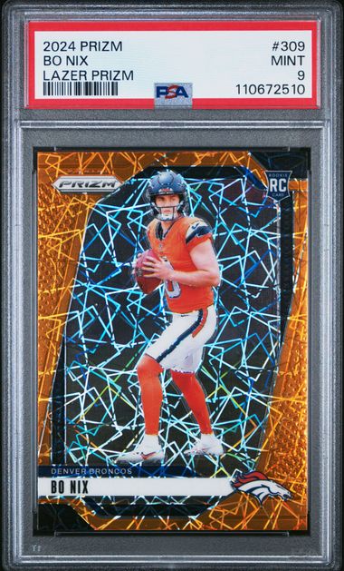 2024 Panini Prizm Bo Nix #309 (Lazer Prizm) Mint 9 front