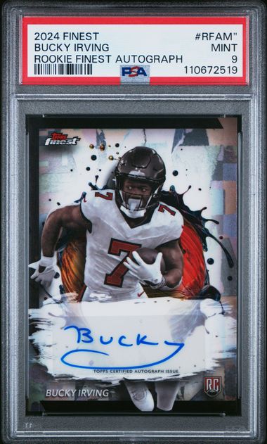 2024 Topps Finest Rookie Finest Autographs Bucky Irving #Rfam" Mint 9 front