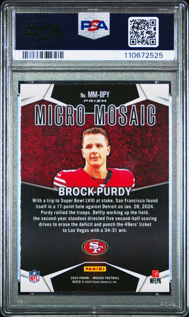 2024 Panini Mosaic Micro Mosaic Brock Purdy #Mmbpy Mint 9 back