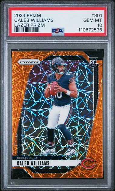 2024 Panini Prizm Caleb Williams #301 (Lazer Prizm) Gem Mt 10 front