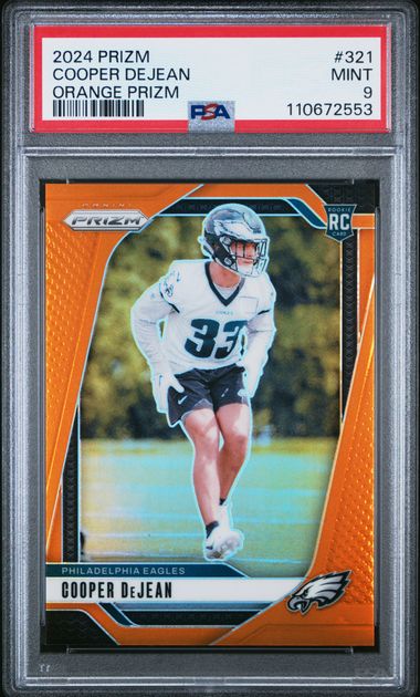 2024 Panini Prizm Cooper Dejean #321 (Orange Prizm) Mint 9 front