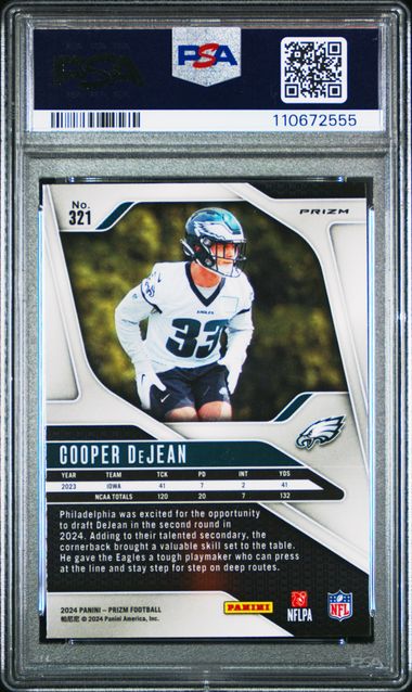 2024 Panini Prizm Cooper Dejean #321 (Silver Prizm) Mint 9 back