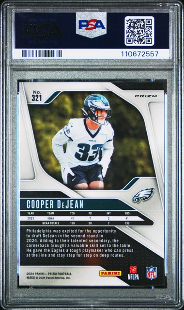 2024 Panini Prizm Cooper Dejean #321 (Silver Prizm) Gem Mt 10 back
