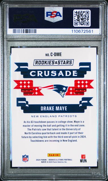 2024 Panini Rookies & Stars Crusade Drake Maye #Cdme Gem Mt 10 back