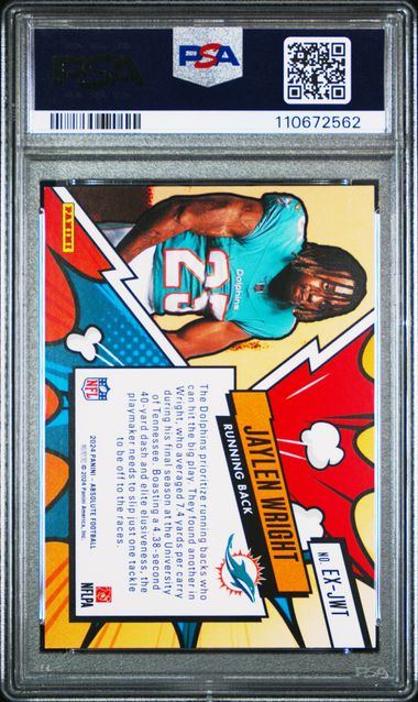 2024 Panini Absolute Explosive Jaylen Wright #Exjwt Gem Mt 10 back