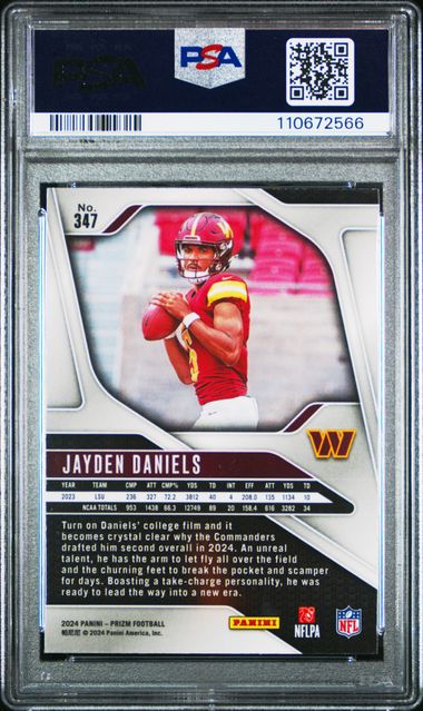 2024 Panini Prizm Jayden Daniels #347 Gem Mt 10 back