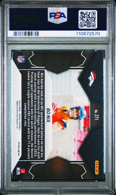 2024 Panini Mosaic Bo Nix #271 (Green) Mint 9 back