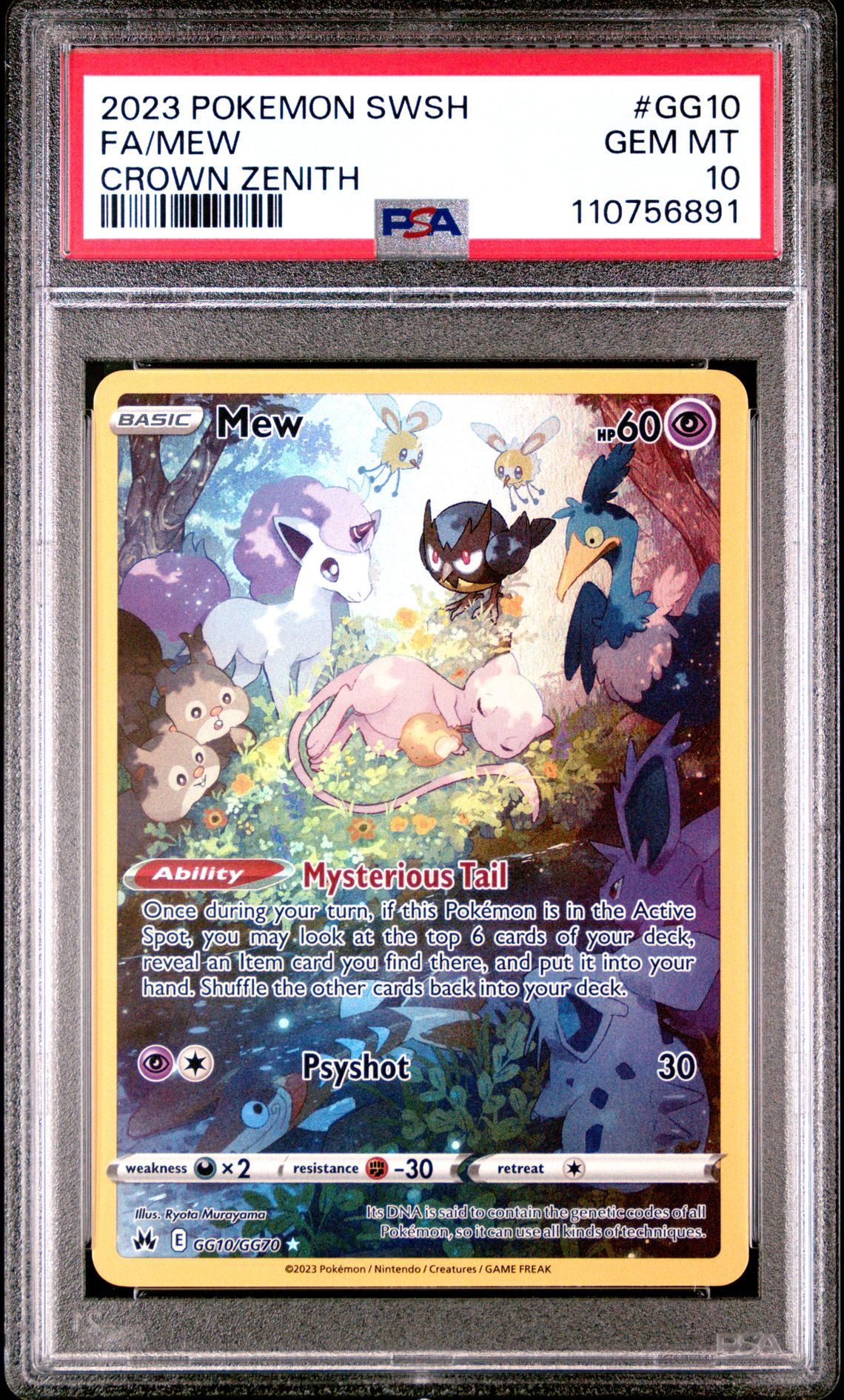 2023 Pokemon Sword And Shield Crown Zenith Fa/Mew #Gg10 (Crown Zenith) Gem Mt 10 front
