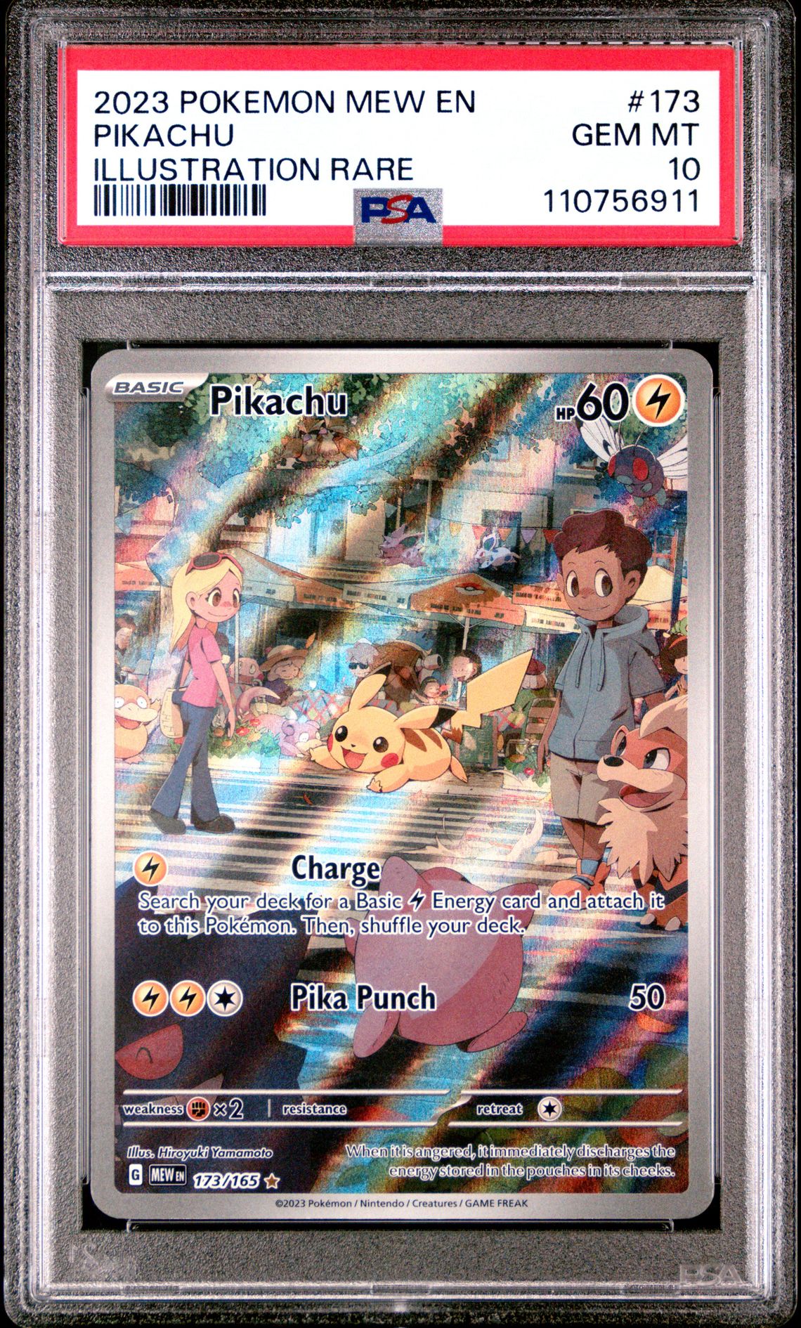 2023 Pokemon Mew En-151 Pikachu #173 (Illustration Rare) Gem Mt 10 front