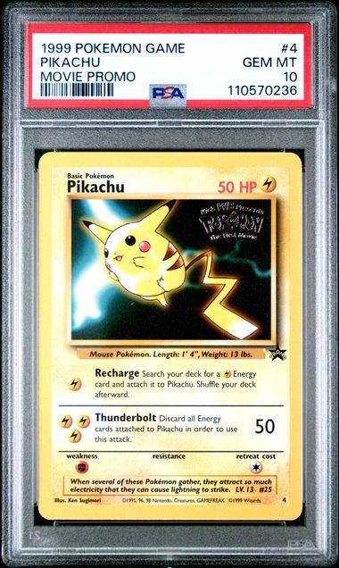 1999 Pokemon Game Movie Pikachu #4 (Movie Promo) Gem Mt 10 front