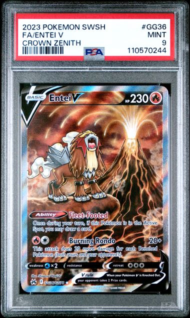 2023 Pokemon Sword And Shield Crown Zenith Fa/Entei V #Gg36 (Crown Zenith) Mint 9 front