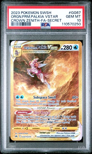 2023 Pokemon Sword And Shield Crown Zenith Orgn.frm.palkia Vstar #Gg67 (Crown Zenith-Fa-Secret) Gem Mt 10 front