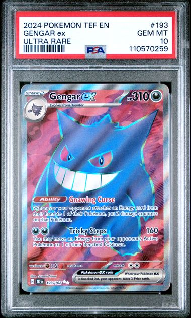 2024 Pokemon Tef En-Temporal Forces Gengar Ex #193 (Ultra Rare) Gem Mt 10 front