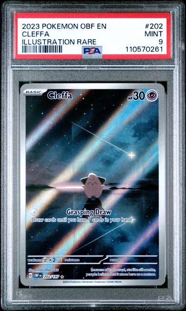 2023 Pokemon Obf En-Obsidian Flames Cleffa #202 (Illustration Rare) Mint 9 front
