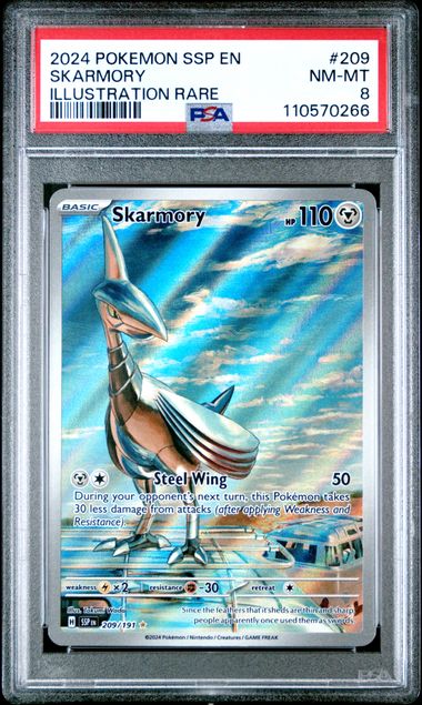 2024 Pokemon Ssp En-Surging Sparks Skarmory #209 (Illustration Rare) Nm-Mt 8 front