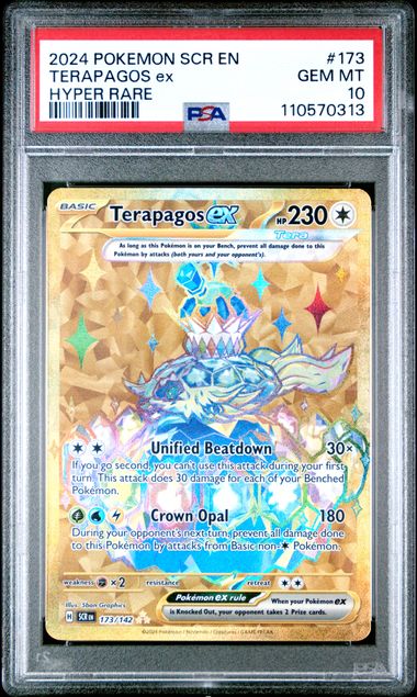 2024 Pokemon Scr En-Stellar Crown Terapagos Ex #173 (Hyper Rare) Gem Mt 10 front