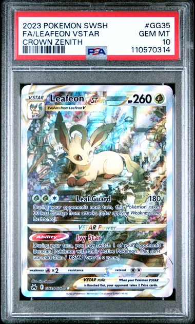 2023 Pokemon Sword And Shield Crown Zenith Fa/Leafeon Vstar #Gg35 (Crown Zenith) Gem Mt 10 front