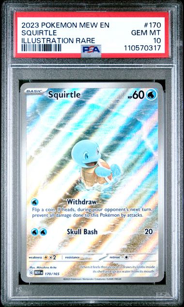 2023 Pokemon Mew En-151 Squirtle #170 (Illustration Rare) Gem Mt 10 front